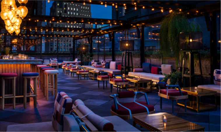 OPEN ROOF TOP WITH BEAUTIFUL SEATING